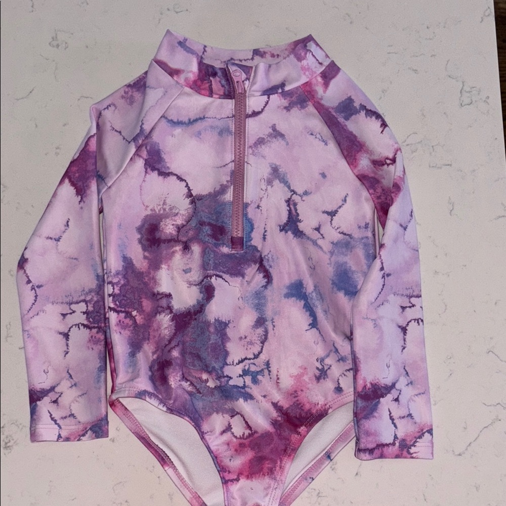 Kids Swimwear Long Sleeve Rash Guard - Pink and Purple